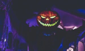 lighted Jack-o'-Lantern