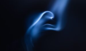 blue smoke in black background