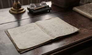 white book page on brown wooden table